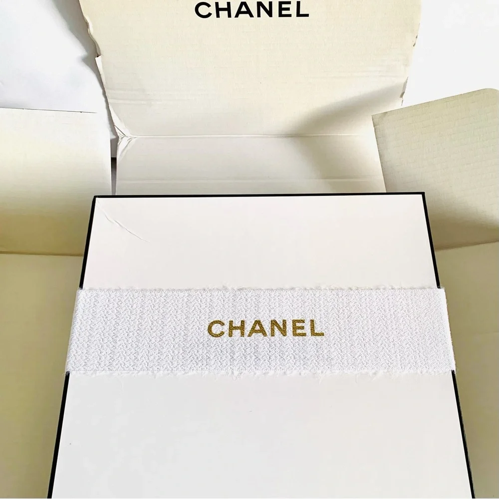 Chanel 2024 Holiday Gift Box 10.75” Square w/ Ribbon & Tissue Luxury Packaging